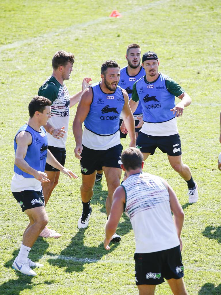 South Sydney Rabbitohs player, Sam Burgess, at a training session at Redfern Oval after splitting with wife Phoebe Burgess. Picture: Dylan Robinson