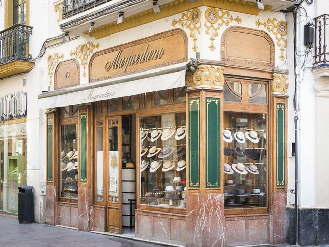 The famous Sombreros Maquedano hat shop in Seville, founded in 1896.