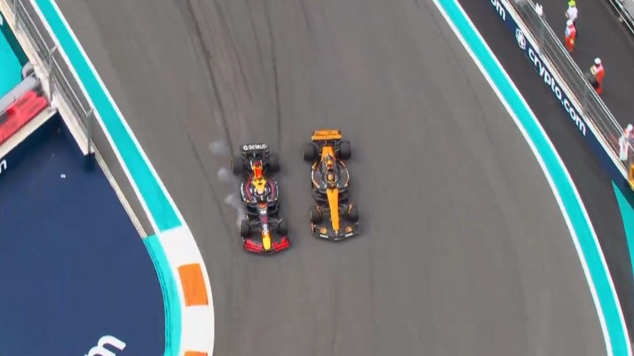 Max Verstappen missed the turn. Photo: Fox Sports.