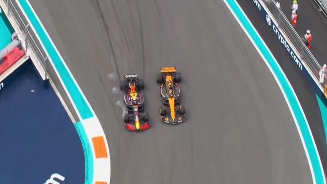 Max Verstappen missed the turn. Photo: Fox Sports.