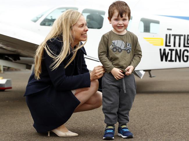 Darcy with Little Wings CEO Clare Pearson. Picture: Sam Ruttyn