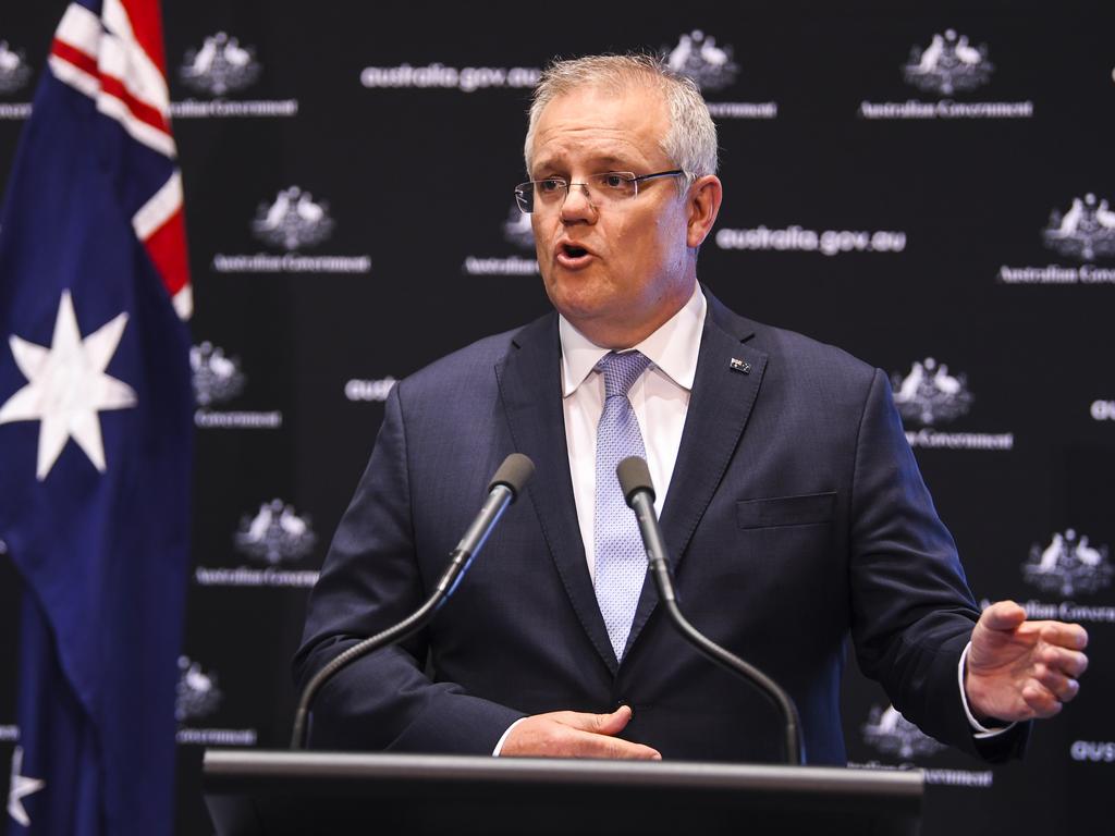 Australian Prime Minister Scott Morrison said the concentration is on the trans-Tasman bubble. Picture: Lukas Coch/AAP