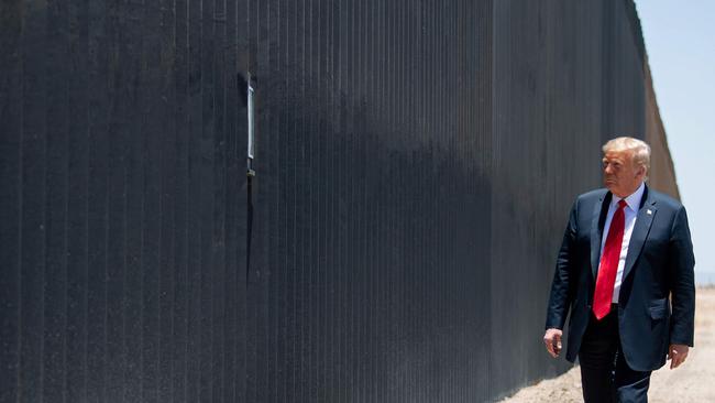 President Donald Trump tries to project his law and order credentials at the Mexican border in San Luis, Arizona. Picture: AFP