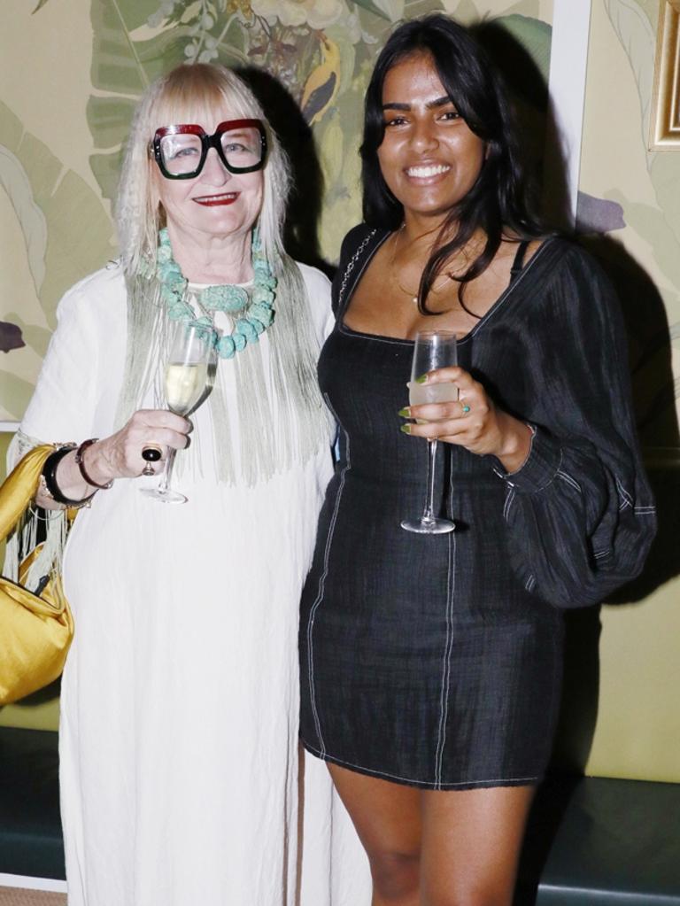 Suzanne Brooks and Dinushka Gunasekara at the launch of Astille's Casablanca collection at Dutch Courage Gin Bar, Fortitude Valley. Socials: Damien Anthony Rossi | Picture: Claudia Baxter Photography