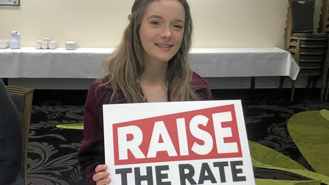 SCU student Kashmir Miller is calling for an increase to Newstart allowance. Picture: Aisling Brennan