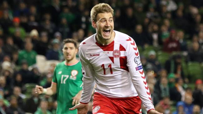 Nicklas Bendtner Penalty Christian Eriksen Hat Trick Video Highlights Denmark Ireland Reaction 