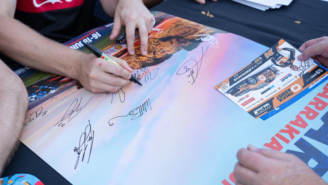 Driver and Rider signing at Darwin Waterfront for betr Darwin triple crown 2023 Picture: Pema Tamang Pakhrin