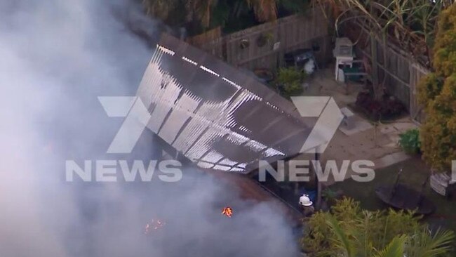 Unit fire at Coomera on the Gold Coast. Picture: 7 News