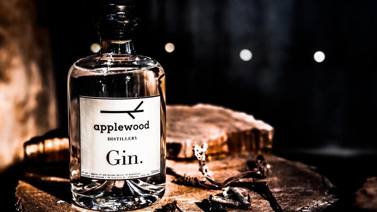 Applewood gin bottle.