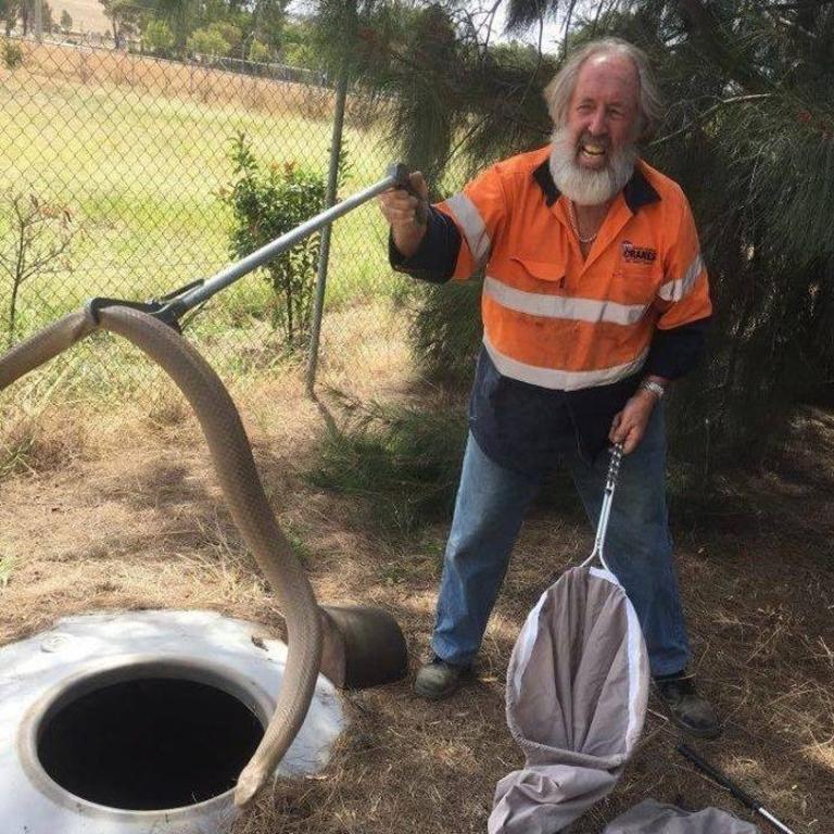 Snake catcher Tony 'The Snakeman' Davis services the Riverina area. Picture: Supplied