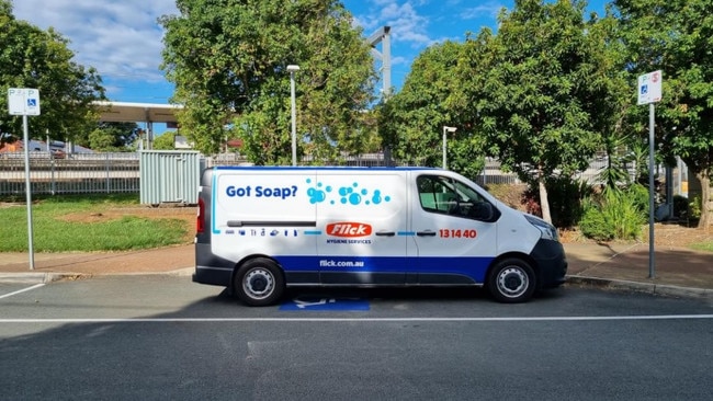 A Flick pest control van parked in a disabled bay at the park n ride.