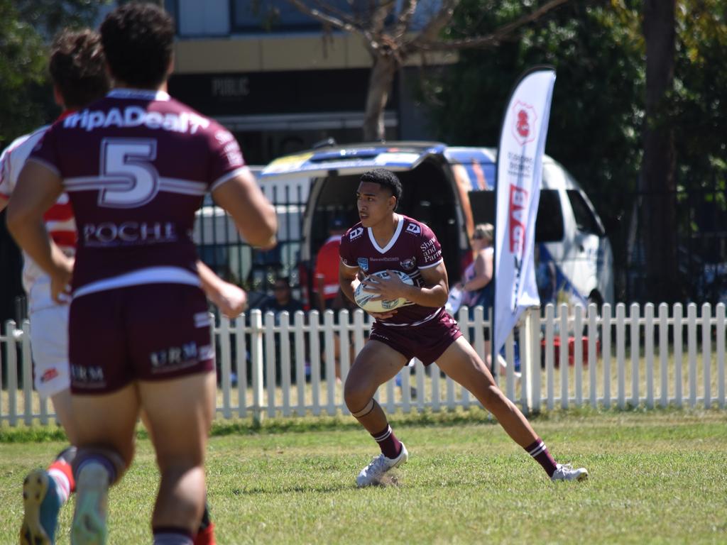 Lehi Hopoate in the SG Ball Cup. Picture: Sean Teuma/NewsLocal