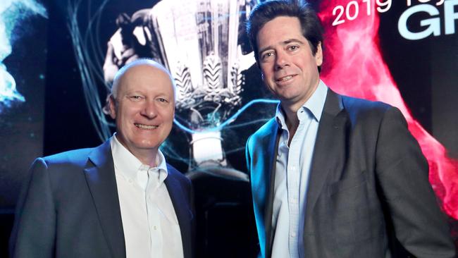 AFL chairman Richard Goyder and CEO Gillon McLachlan. Picture: David Geraghty