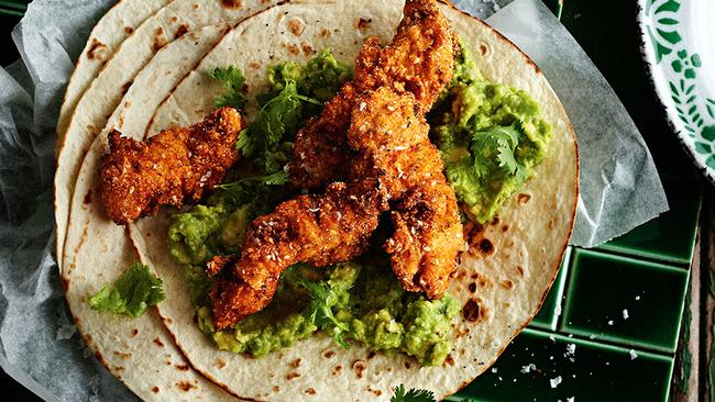 Dig in: chicken and avocado tortillas. Picture: Guy Bailey