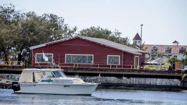 The set for Aquaman at the Broadwater, south of Sea World. Picture: Jerad Williams