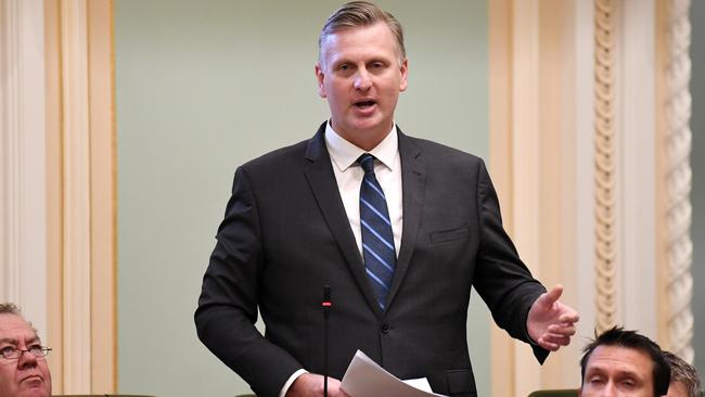 Southern Downs MP James Lister announcing to the parliament he was taking mental health leave. Picture: NCA NewsWire / Dan Peled