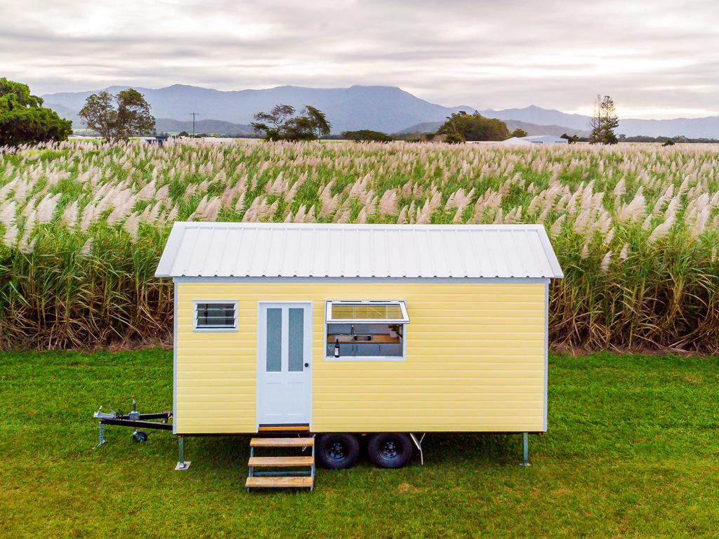 Cairns builder Marc Neilsen has launched the new business Tropical Tiny Homes, building and selling small dwellings 14.4 square metres in size that come delivered on a trailer. The fully equipped homes start at $57,000. Picture: Brendan MacRae Photography