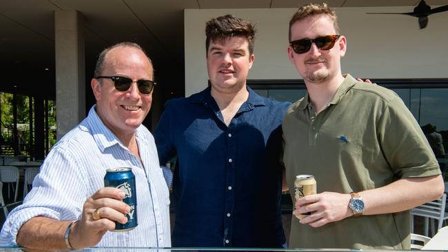 Max Scobie, Lachlan Line and Fintan Magee at the 2024 Darwin Guineas kicking off the Darwin Cup Carnival. Picture: Pema Tamang Pakhrin