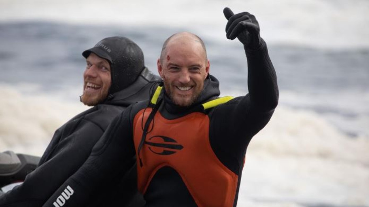 Mikey Brennan after being rescued. Photo: Andy Chisolm