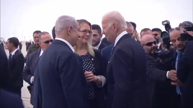 Netanyahu Greets Biden as He Lands in Israel