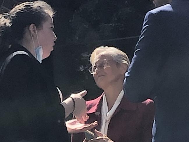 Banned naturopath Marilyn Pauline Bodnar (right), 67, of Ellangowan, outside Manly Local Court on Thursday, where she was convicted of breaching a lifetime prohibition order not to give health advice. Picture: Jim O'Rourke