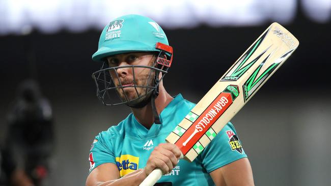 Chris Lynn reacts to being out following his explosive knock against the Sixers. Picture. Phil Hillyard