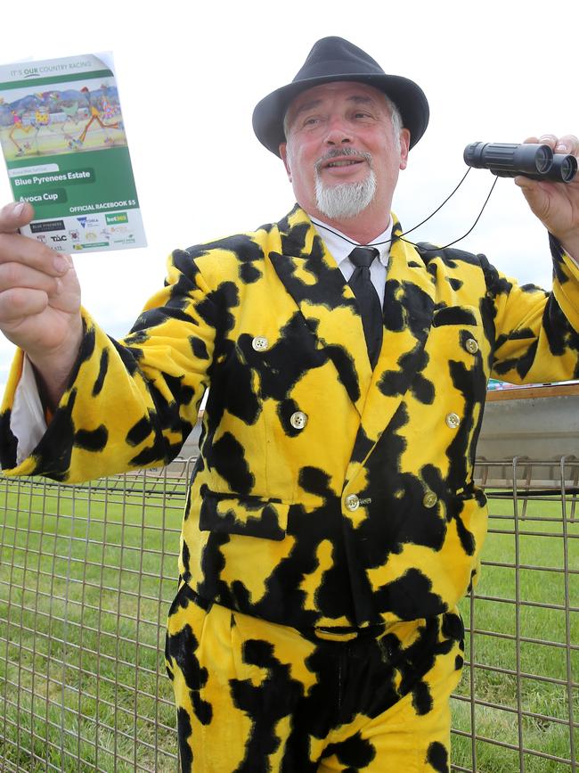 Ballarat’s Scott Sumner caught the eye with his attire at the Avoca Cup.