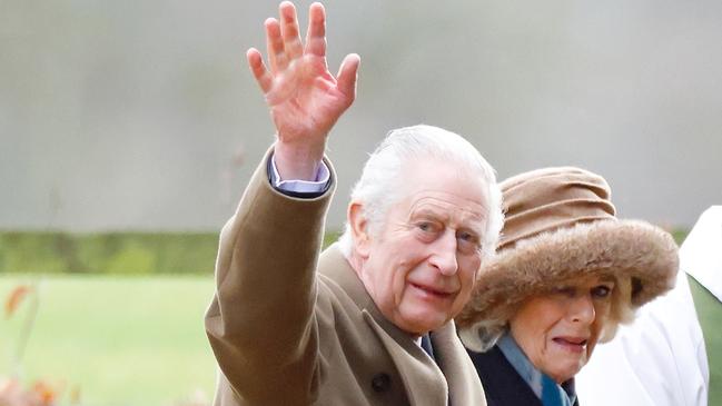 King Charles and Queen Camilla in Sandringham on Sunday. Picture: Getty Images