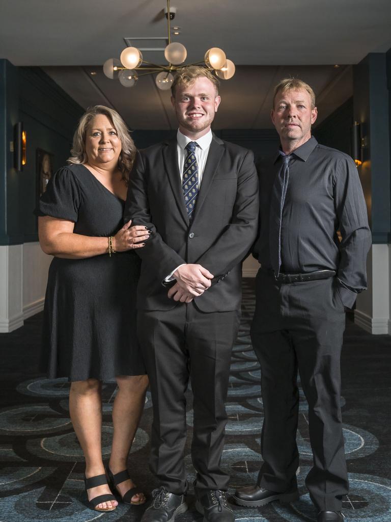 Lisa Barrett, Tyler Barrett and Greg Barrett - St Virgil's Leavers College 2024 at Wrest Point. Picture: Caroline Tan