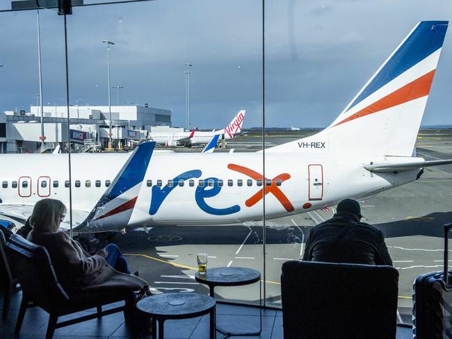 SYDNEY, AUSTRALIA. NewsWire Photos.July 30, 2024.Generics of Rex airlines at Sydney domestic airport. The Australian airline is forced into a trading halt amid questions about the airlineÃs future.Picture: NewsWire / Jeremy Piper