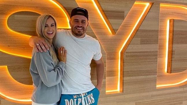 Supplied Editorial Josh Reynolds and his new girlfriend at Sydney Airport. Picture: Instagram