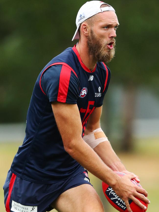 Max Gawn at Melbourne training.