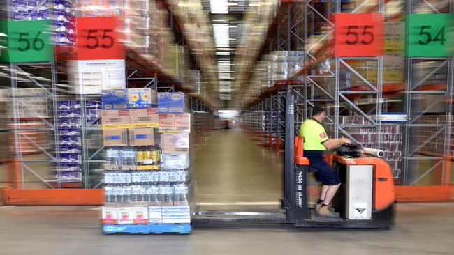 Coles is shaking up how it operates its warehouses. Picture: Tony Gough