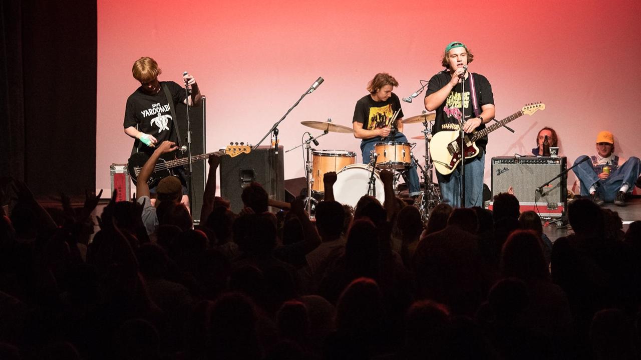 The Chats perform at the Coolum Civic Centre in October last year to raise funds for a court challenge to Sekisui House’s Yaroomba Beach project.