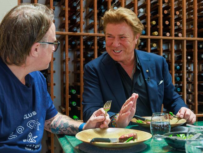 Richard Wilkins ate wagyu steak with potato and carrots. Picture: Justin Lloyd