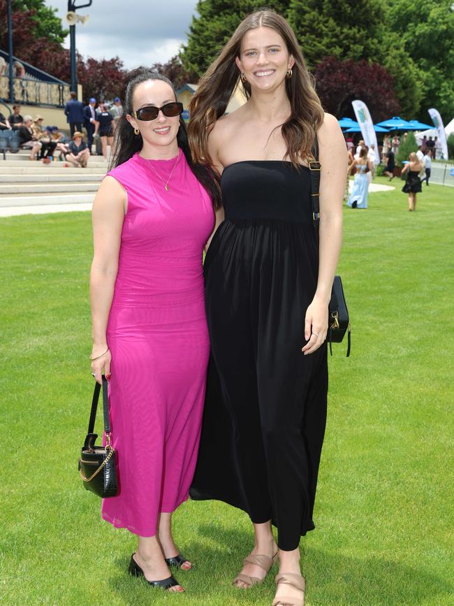 Sophie Toohey and Steph Clifford attend the Ballarat Cup. Picture: Brendan Beckett