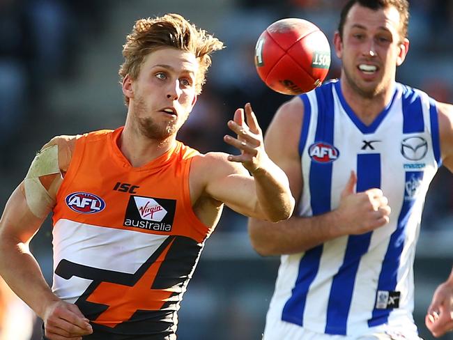 Jono O'Rourke in action in Round 20 against North Melbourne. Photo by Mark Nolan