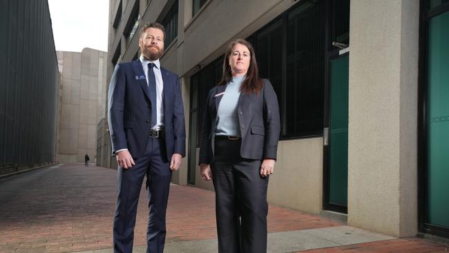 Detective Super Intendent, Melinda Adam, and Sergeant Chris Bell, are AFP officers in the Criminal Assets Confiscation Team in Adelaide. Picture : Dean Martin