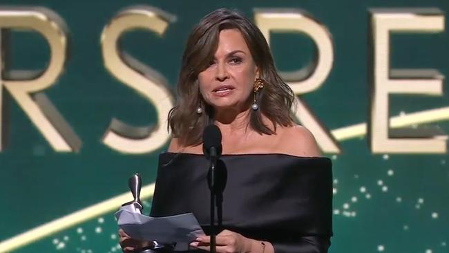 Nine has removed the video of the Logies speech by Lisa Wilkinson from all its platforms. Picture: Channel 9