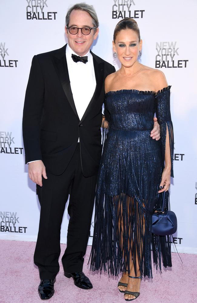 Sarah Jessica Parker, right, pictured with her husband, Matthew Broderick, at the New York City ballet. Picture: Getty Images