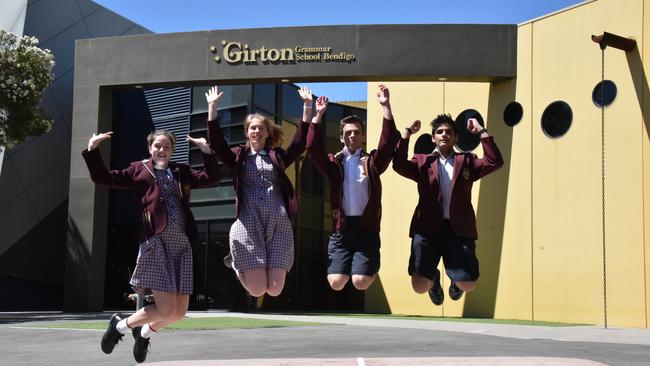 Girton Grammar students celebrate their 2019 results.