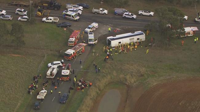 Passing motorists were seen rushing to help. Picture: Nine News