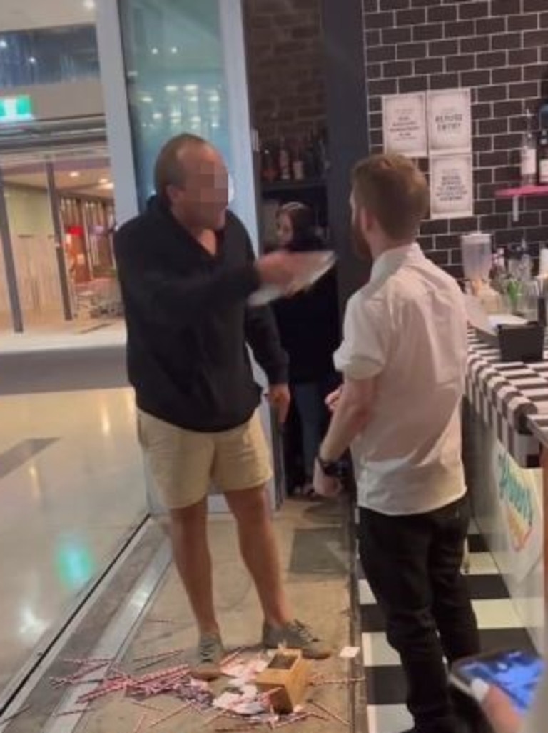 The man was seen yelling at a member of staff. Picture: TikTok / Bec Hardgrave