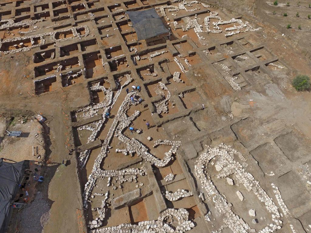Israeli archaeologists work at the ancient site of En Esur (Ein Asawir) where a 5000-year-old city was uncovered, near the Israeli town of Harish on October 06, 2019. Picture: Jack Guez/AFP
