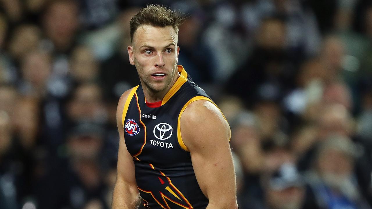 Brodie Smith likened the way the Crows played against Carlton to how they were playing in 2017. Picture: Sarah Reed/AFL Photos via Getty Images