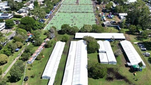 A huge amount of temporary marquees were set up.