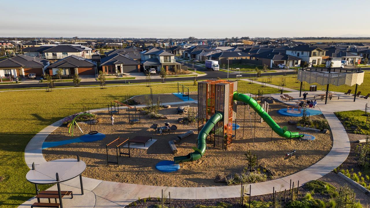 An example of homes that will be built, similar to Stockland's Grand Central estate in Tarneit.