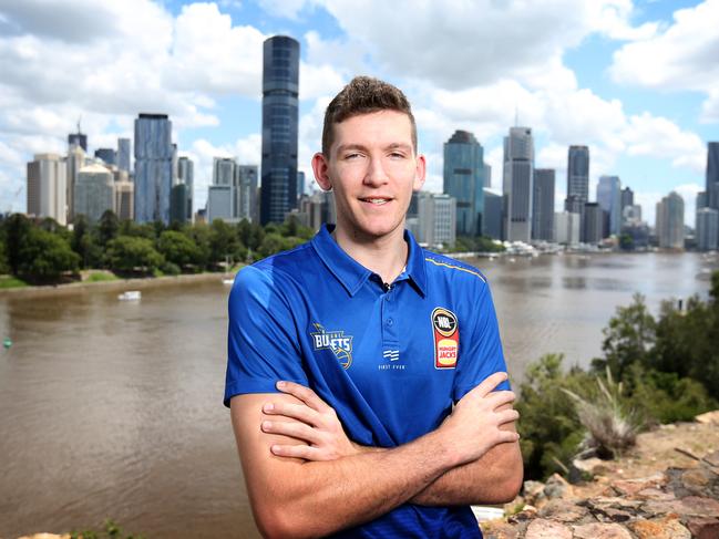 Will Magnay, Bullets star and NBA prospect has re-signed for two years, Kangaroo Point, Tuesday 18th February 2020 - Photo Steve Pohlner