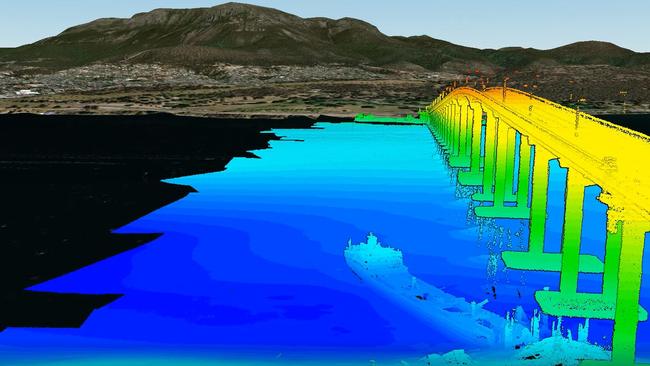 A screen grab from a video flyover with the 3D modelling of the wreckage.