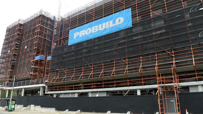 Probuild signage on a construction site adjacent to Caulfield Racecourse in Melbourne's southeast. Picture: NCA NewsWire/Andrew Henshaw